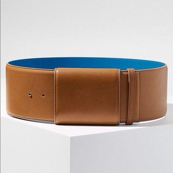Marni Accessories - MARNI | Minimalist brown & blue thick designer statement belt